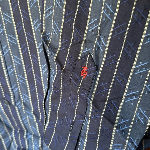 Robert Graham Blue Botton-Down with Embroidery Detail Size Medium, Men’s - Picture 3 of 6